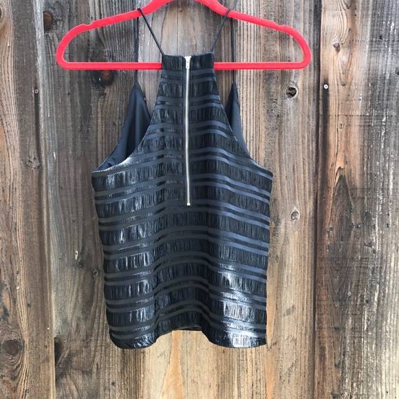 Endless Rose: Woven Stripe Black Top - Picture 3 of 3